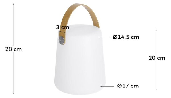 Biało-brązowa lampa zewnętrzna Kave Home Dialma
