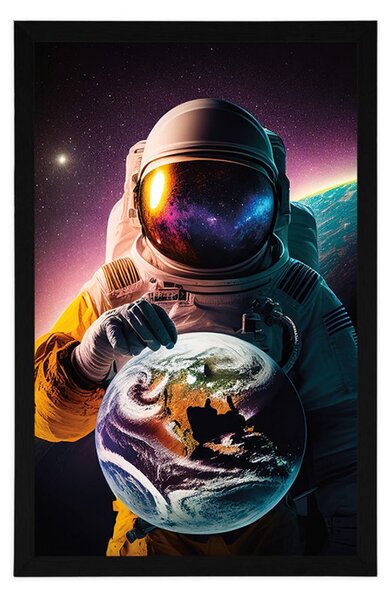 Plakat kosmonauta w nieznanej atmosferze