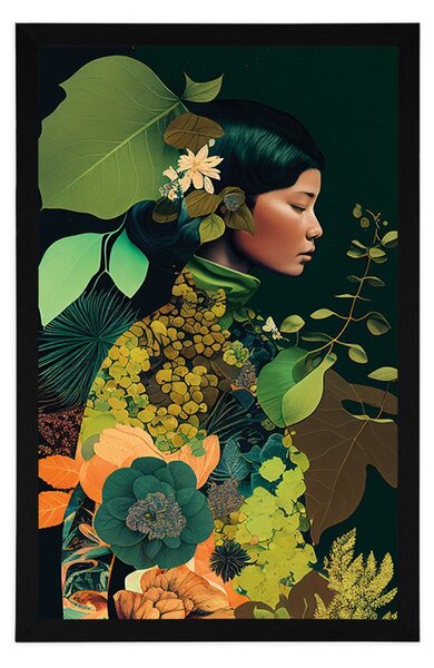 Plakat kobieta w ramionach natury