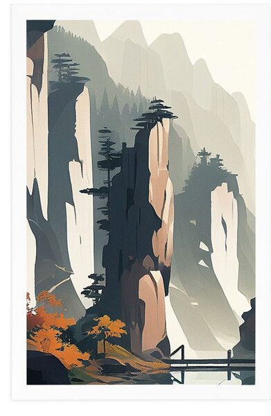 Plakat góra Tianzi w Chinach