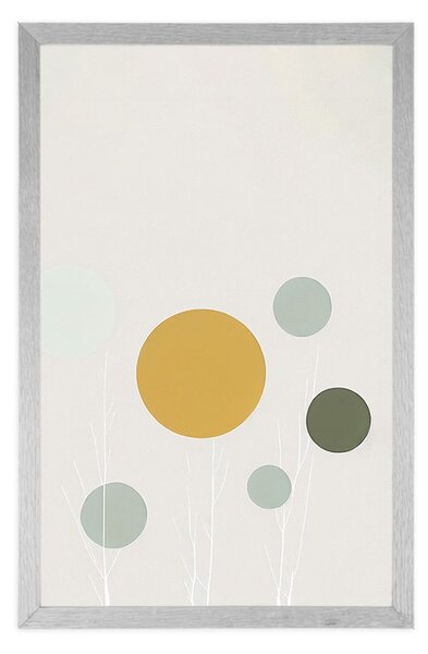 Plakat minimalistyczne drzewa z okręgami