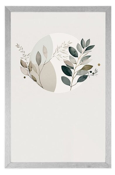 Plakat z roślinami boho w kręgu