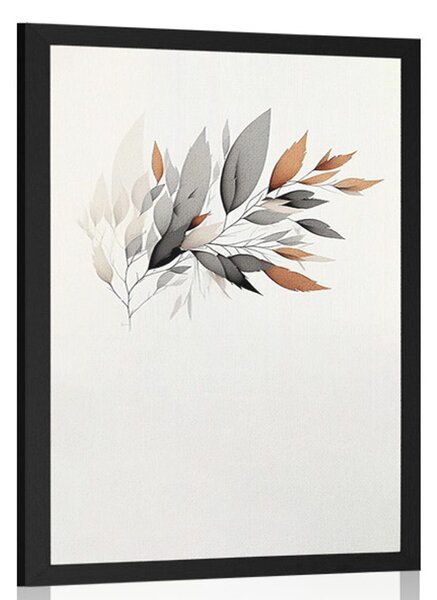 Plakat minimalistyczna gałązka liści