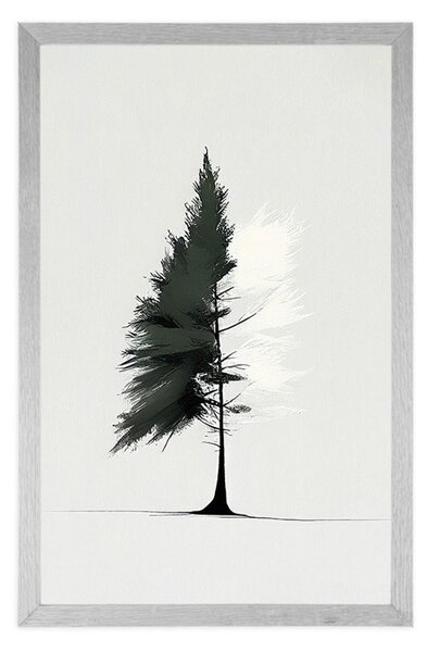 Plakat minimalistyczne drzewo iglaste