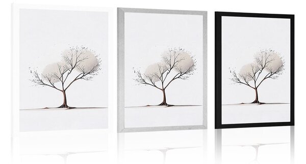 Plakat minimalistyczne drzewo bez liści