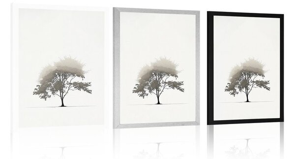 Plakat minimalistyczne drzewo liściaste