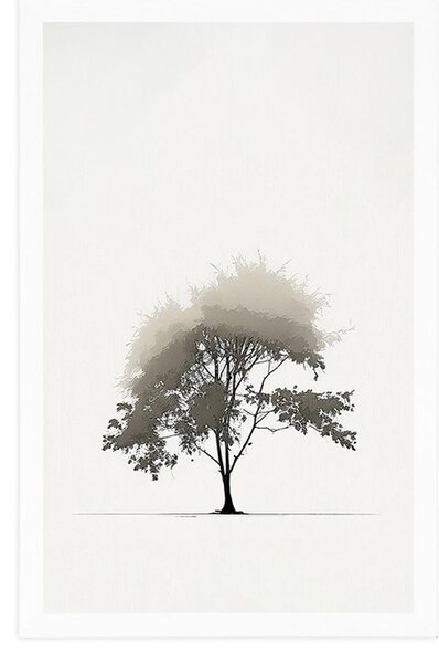 Plakat minimalistyczne drzewo liściaste