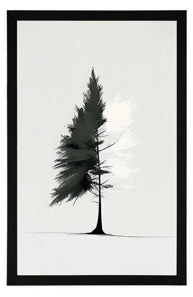 Plakat minimalistyczne drzewo iglaste