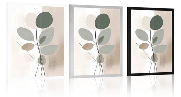 Plakat abstrakcyjne kształty botaniczne nr 1