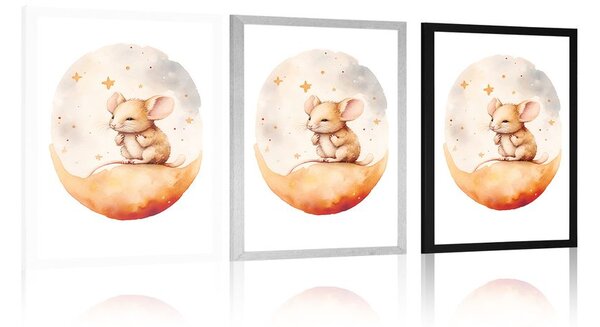 Plakat rozmarzona mysz