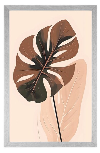 Plakat abstrakcyjne kształty botaniczne monstery