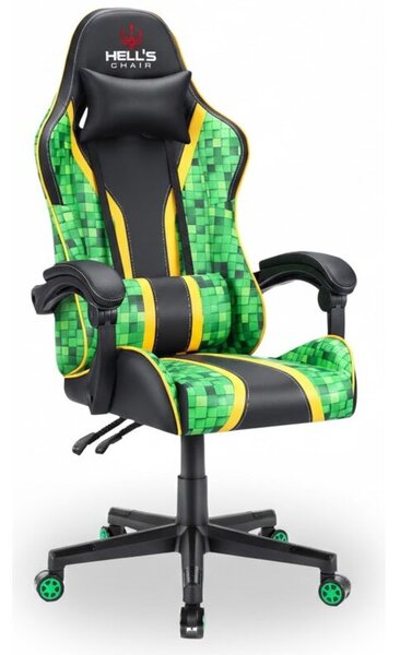 Fotel gamingowy HELL'S CHAIR HC-1005 Kids Cube Zielono-czarny