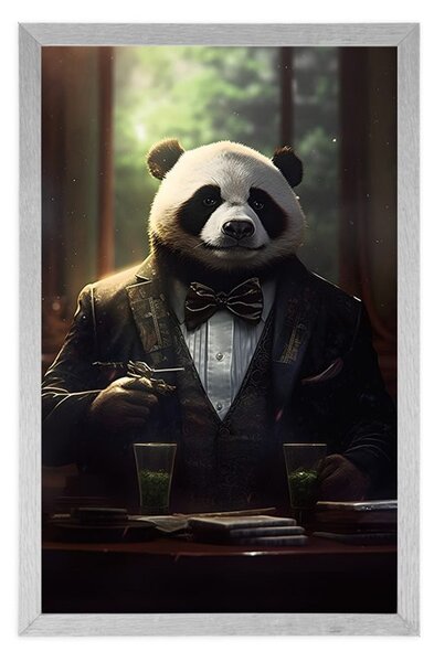 Plakat zwierzęcej pandy gangsterskiej