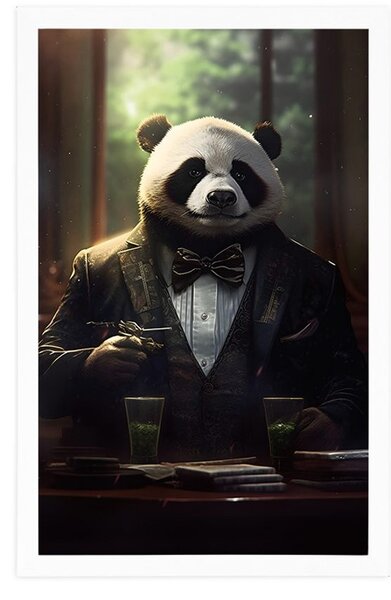Plakat zwierzęcej pandy gangsterskiej