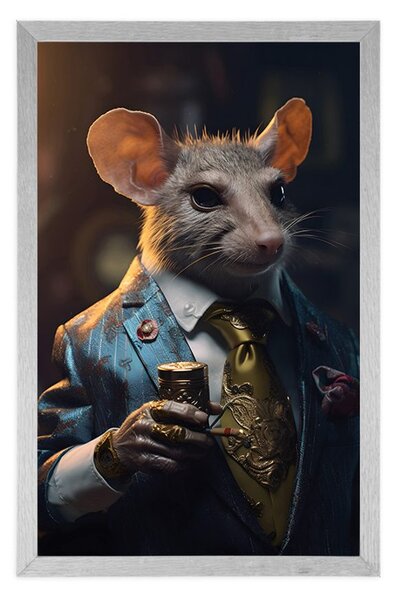 Plakat zwierzęcy szczur-gangster