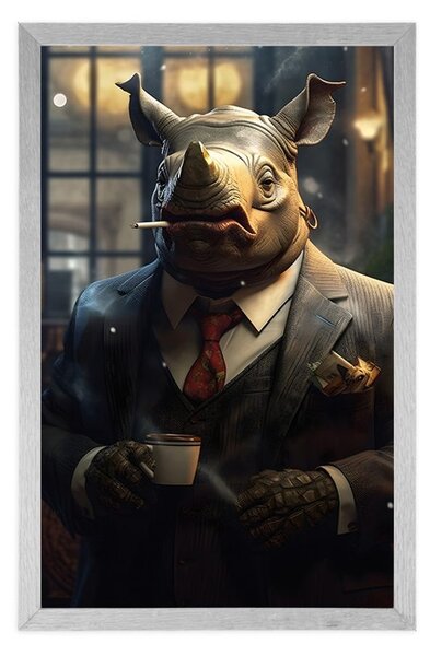Plakat z nosorożcem gangsterskim