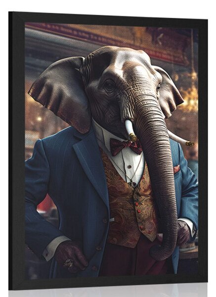 Plakat słoń-zwierzęcy gangster