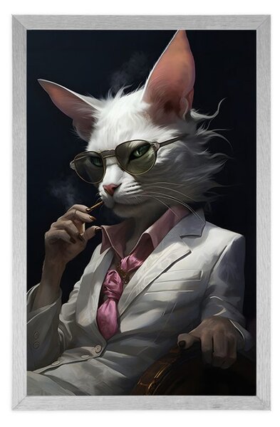 Plakat z kot gangster zwierzęcy