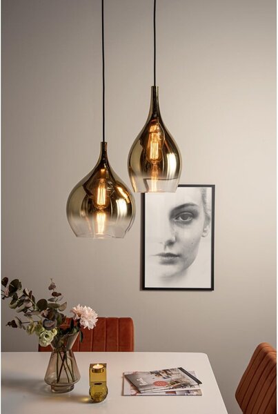 Szklana lampa wisząca w kolorze złota Leitmotiv Drup Large, ø 26 cm