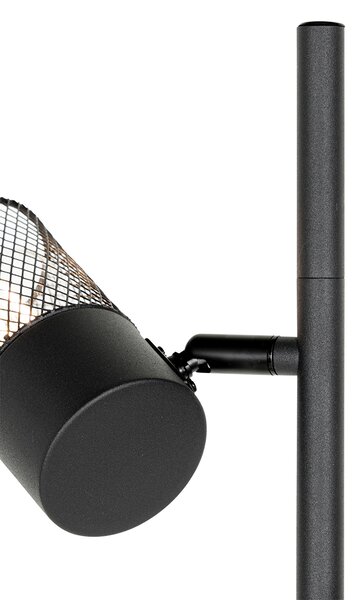 Industrialna lampa stojąca czarna 3-światłowa - Jim
