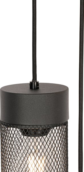 Industrialna lampa wisząca czarna 3-światłowa - Jim
