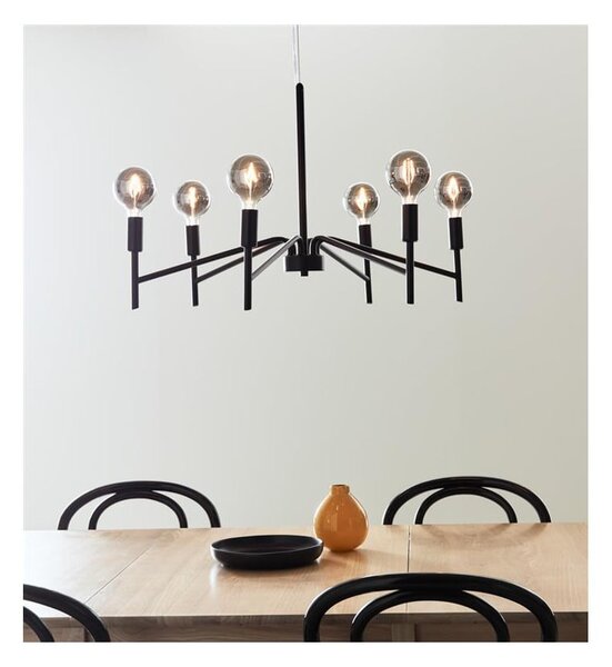 Czarna lampa wisząca Markslöjd Monarch, ø 70 cm