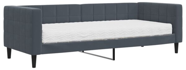 Sofa z materacem do spania, ciemnoszara, 80x200 cm, aksamit