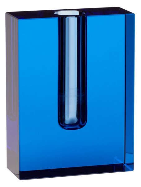 Niebieski szklany wazon Hübsch Sena, wys. 12 cm
