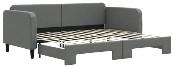 Sofa rozsuwana, ciemnoszara, 90x200 cm, tkanina
