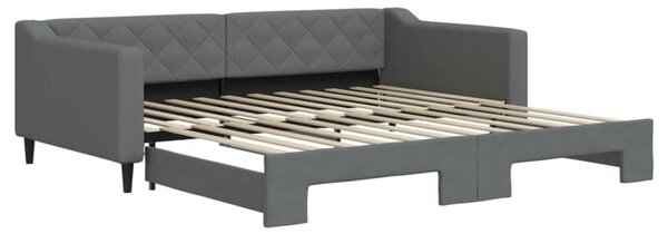 Sofa rozsuwana, ciemnoszara, 100x200 cm, tkanina