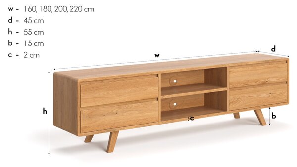 Szafka RTV drewniana Vela Buk 160 cm