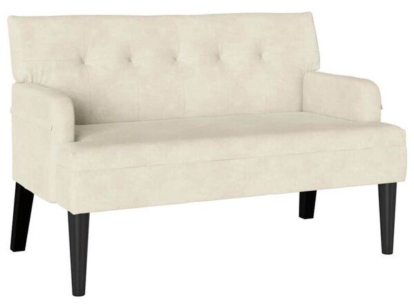Sofa chesterfield aksamitna kremowa 2-osobowa