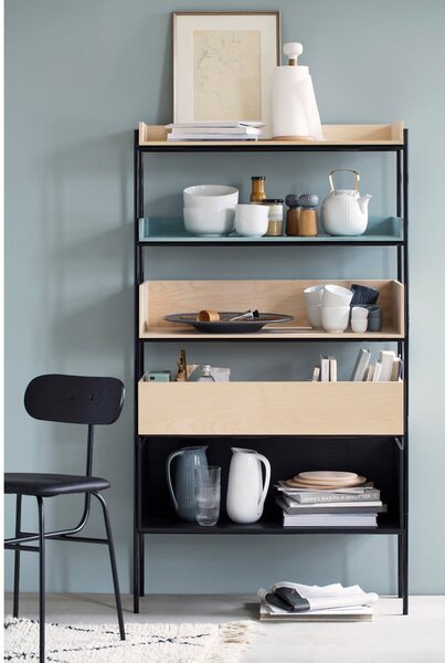 Dębowy stojak na ręczniki papierowe z białym porcelanowym detalem Kähler Design Hammershoi