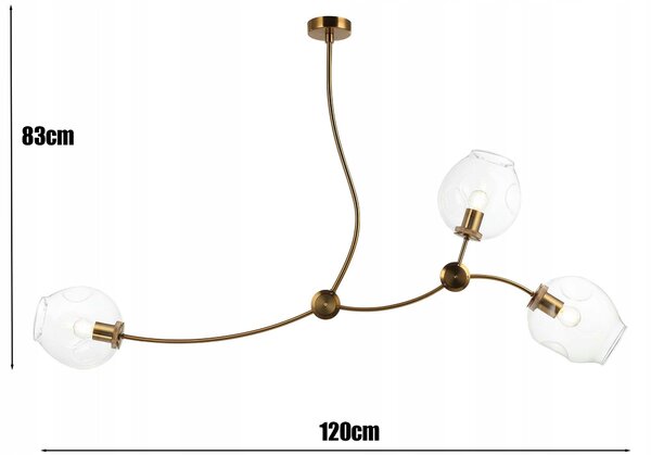 Lampa sufitowa Adamo nad wyspę do jadalni złota led