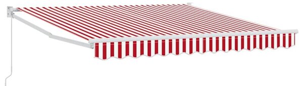 Stylowy składany parasol przeciwsłoneczny z czerwono-białym paskiem 350 x 250 cm