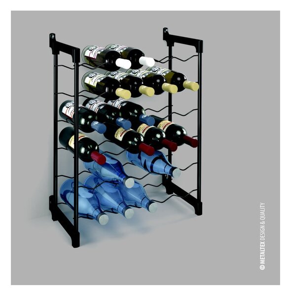 Szary metalowy regał na wino liczba butelek 30 Chianti – Metaltex