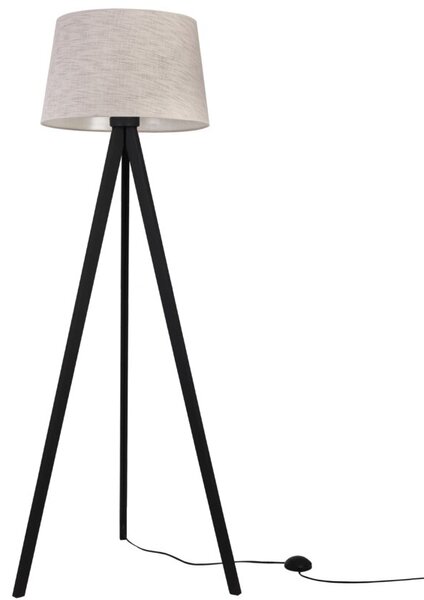 Lampa podłogowa trójnóg czarny Light Home LH Len 1xE27 44cm abażur stożek jasny beżowy L02