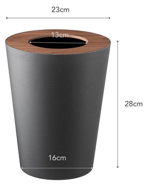 Czarny kosz na śmieci YAMAZAKI Rin Round