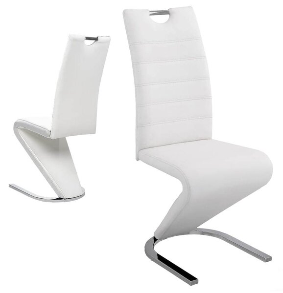 Nowoczesne krzesło do jadalni białe - MILANO (DC-99-2) ekoskóra