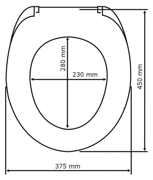 Deska sedesowa z dekorem betonu z łatwym domknięciem Wenko Premium Ottana, 45,2x37,6 cm