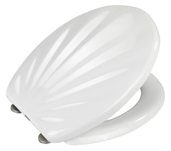 Biała deska sedesowa wolnoopadająca Wenko Premium Sea Shell, 45,5x38 cm