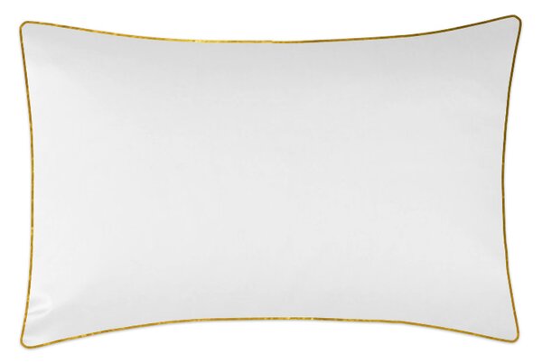 Poszewka satynowa SAN ANTONIO biała ze złotą lamówką - 50 x 60