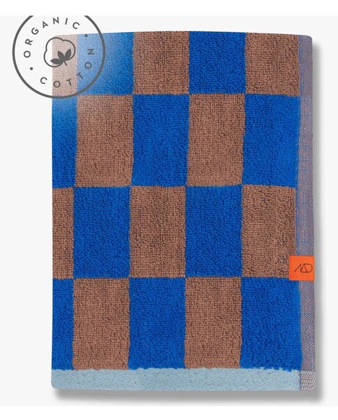 Niebiesko-brązowy ręcznik kąpielowy z bawełny organicznej 70x133 cm Retro – Mette Ditmer Denmark
