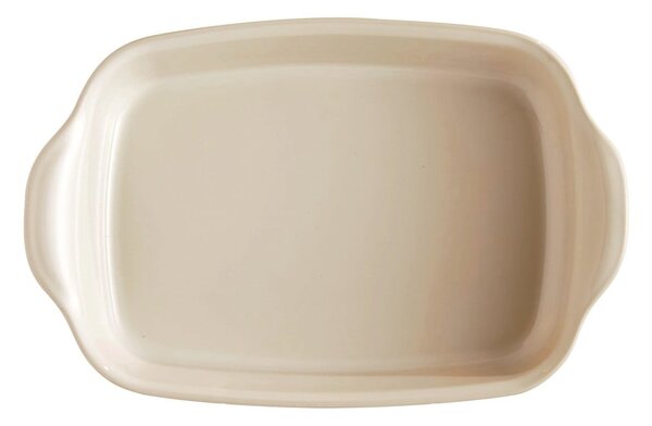 Kremowa ceramiczna prostokątna misa do zapiekania Emile Henry, 30x19 cm
