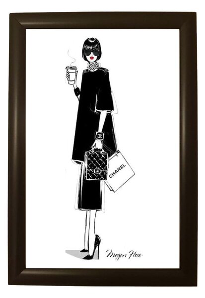 Plakat w czarnej ramie Piacenza Art Chanel, 33,5x23,5 cm