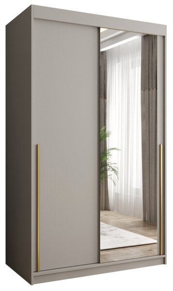 Szafa przesuwna z lustrem Garderoba SIMA T2 120 kaszmir + u. złoty