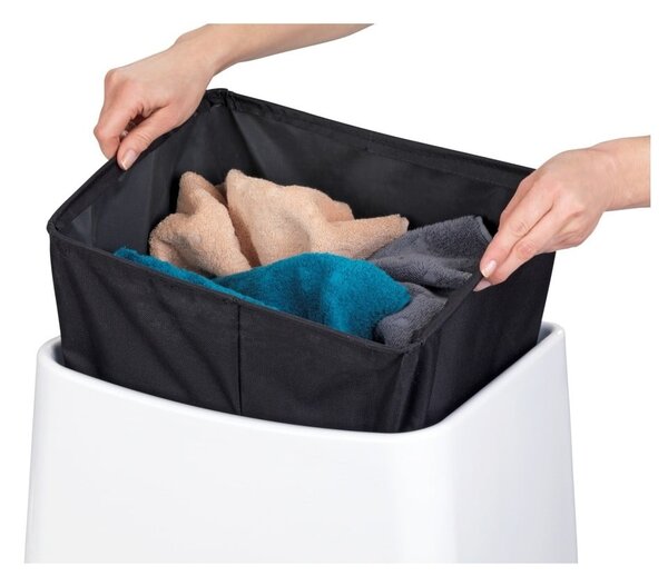 Biały taboret ze schowkiem Wenko Wing, 33 l
