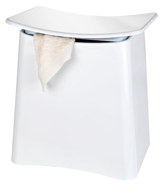 Biały taboret ze schowkiem Wenko Wing, 33 l