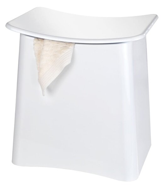Biały taboret ze schowkiem Wenko Wing, 33 l