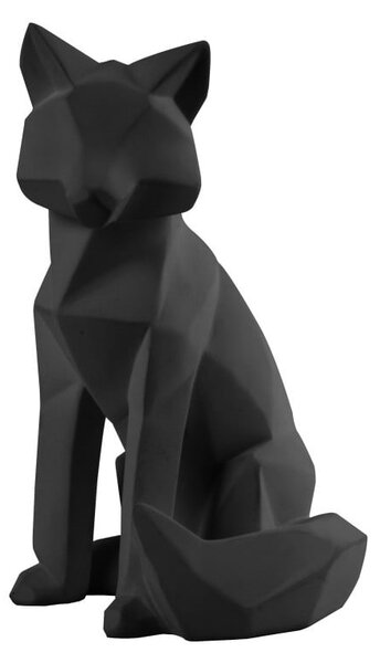 Matowa czarna figurka w kształcie lisa PT LIVING Origami Fox, wys. 26 cm